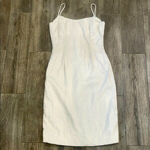 Saks Exclusive Old Money Linen Spaghetti Strap Shift Dress